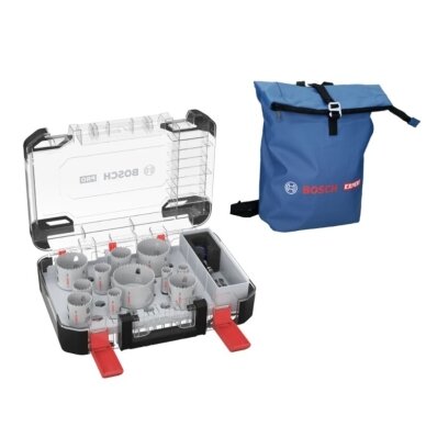 14 dalių gręžimo karūnų rinkinys BOSCH Multi Material PC Plus su kuprine 14 dalių gręžimo karūnų rinkinys BOSCH Multi Material PC Plus su kuprine
