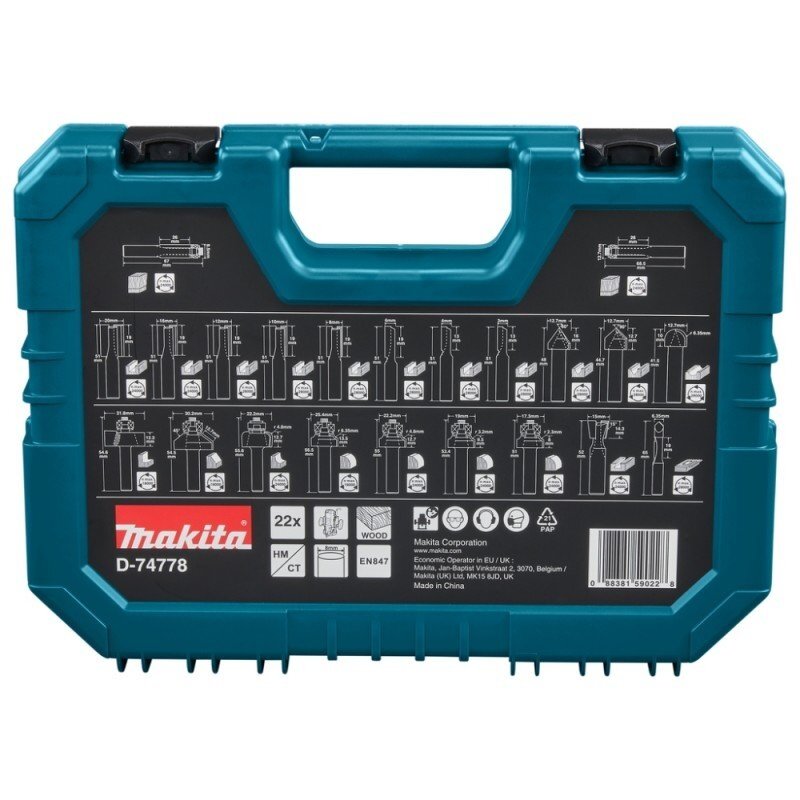 22 dalių frezų rinkinys MAKITA D-74778 3 22 dalių frezų rinkinys MAKITA D-74778 3