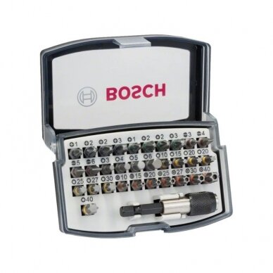 32 dalių atsuktuvo antgalių rinkinys BOSCH Extra Hard 32 dalių atsuktuvo antgalių rinkinys BOSCH Extra Hard