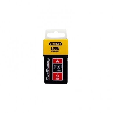 53 A tipo kabės „STANLEY" 1000 vnt. 4 mm 53 A tipo kabės „STANLEY" 1000 vnt. 4 mm