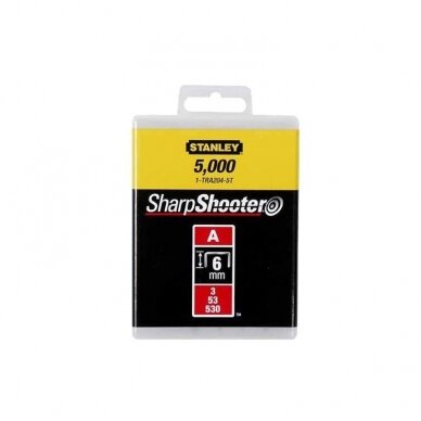 53 A tipo kabės „STANLEY" 5000 vnt. 6 mm 53 A tipo kabės „STANLEY" 5000 vnt. 6 mm