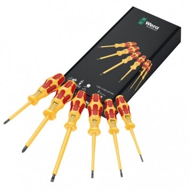 6-ių atsuktuvų rinkinys elektrikui WERA Kraftform VDE 1060 i/1062 i/6 PZ 6-ių atsuktuvų rinkinys elektrikui WERA Kraftform VDE 1060 i/1062 i/6 PZ