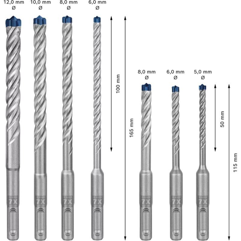 7 dalių smūginių grąžtų rinkinys BOSCH Expert 7 SDS plus 1 7 dalių smūginių grąžtų rinkinys BOSCH Expert 7 SDS plus 1