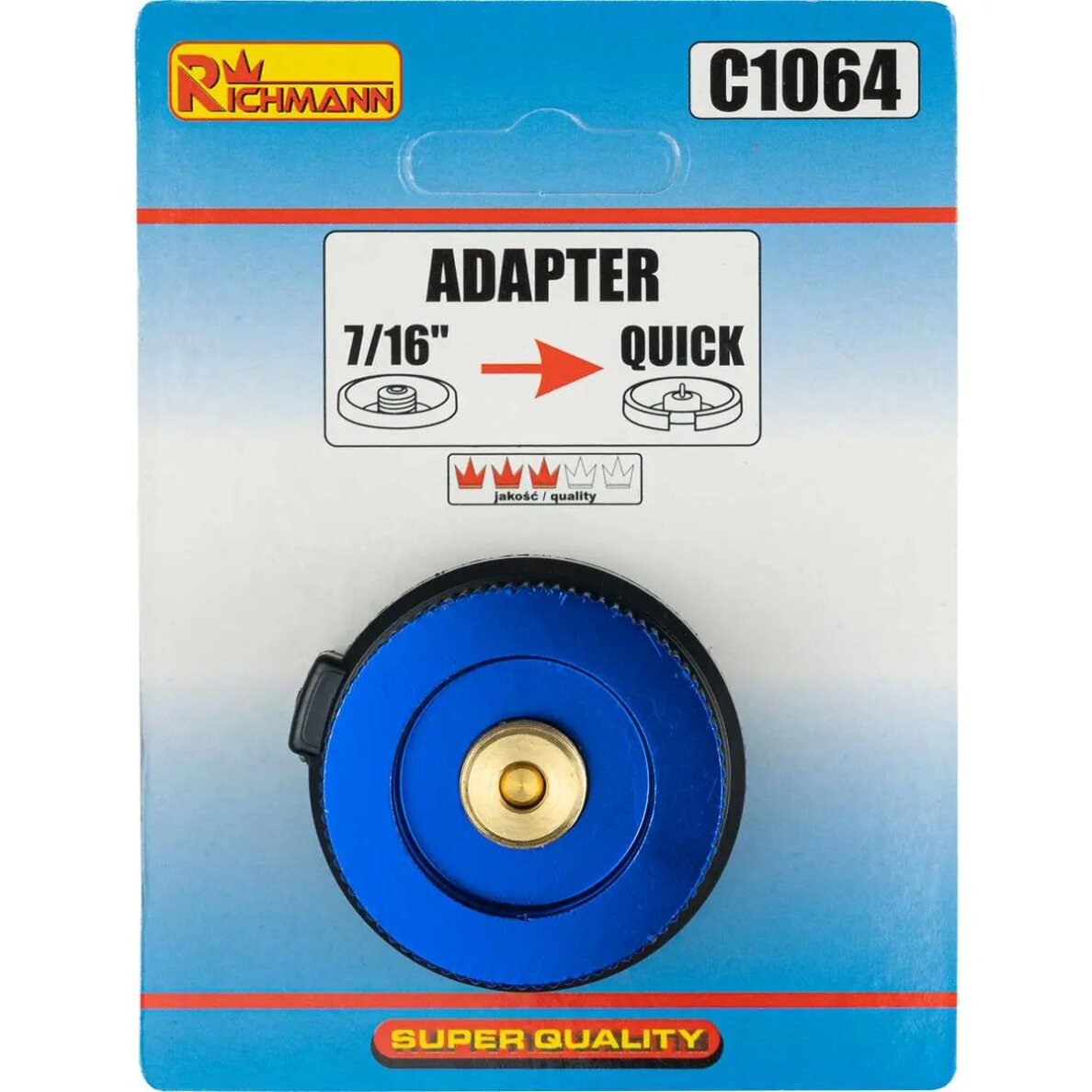 Adapteris EN417 dujų balionui į 7/16, RICHMANN Adapteris EN417 dujų balionui į 7/16, RICHMANN