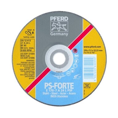 Agresyvaus šlifavimo diskas PFERD E150-7 A24 L PSF