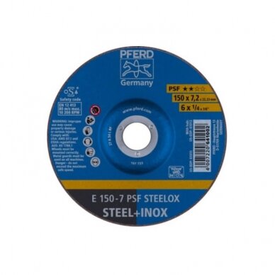 Agresyvaus šlifavimo diskas PFERD E150-7 A24 L PSF 1