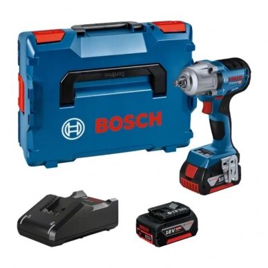Akumuliatorinis smūginis veržliasukis BOSCH GDS 18V-450 HC 2x5,0Ah Akumuliatorinis smūginis veržliasukis BOSCH GDS 18V-450 HC 2x5,0Ah