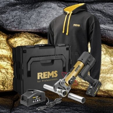 Akumuliatorinis vamzdžių presavimo įrankis REMS Akku-Press E 22V ACC Gold 1 Akumuliatorinis vamzdžių presavimo įrankis REMS Akku-Press E 22V ACC Gold 1