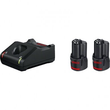 Akumuliatorių ir įkroviklio komplektas BOSCH GBA 12V 2,0Ah Akumuliatorių ir įkroviklio komplektas BOSCH GBA 12V 2,0Ah