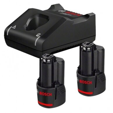 Akumuliatorių ir įkroviklio komplektas BOSCH GBA 12V 3,0Ah Akumuliatorių ir įkroviklio komplektas BOSCH GBA 12V 3,0Ah
