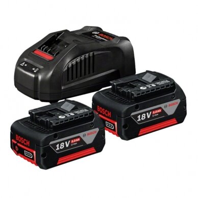 Akumuliatorių ir įkroviklio komplektas BOSCH GBA 18V 5,0Ah Akumuliatorių ir įkroviklio komplektas BOSCH GBA 18V 5,0Ah