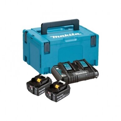 Akumuliatorių ir įkroviklio komplektas MAKITA 197629-2 PowerPack 18V 5,0Ah Akumuliatorių ir įkroviklio komplektas MAKITA 197629-2 PowerPack 18V 5,0Ah