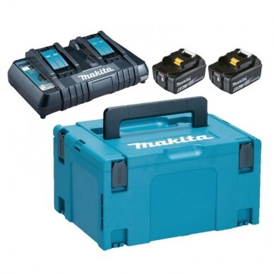 Akumuliatorių ir įkroviklio komplektas MAKITA PowerPack 18V 6,0Ah Akumuliatorių ir įkroviklio komplektas MAKITA PowerPack 18V 6,0Ah
