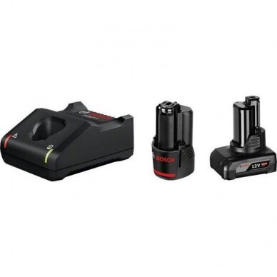 Akumuliatorių ir įkroviklio rinkinys BOSCH GBA 12V 2,0Ah+4,0Ah+GAL 12V-40 Akumuliatorių ir įkroviklio rinkinys BOSCH GBA 12V 2,0Ah+4,0Ah+GAL 12V-40