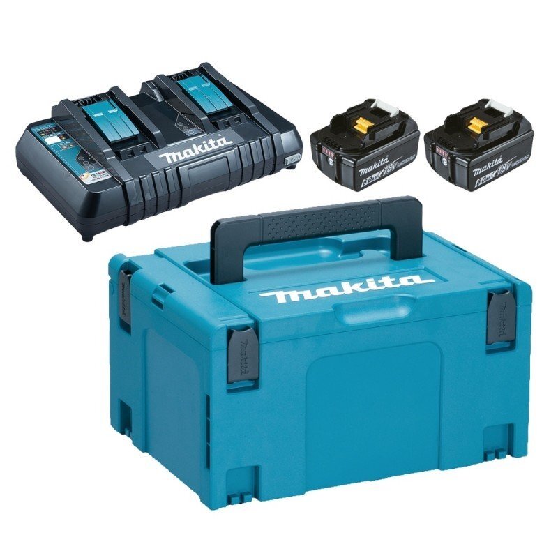 Akumuliatorių ir įkroviklio komplektas MAKITA PowerPack 18V 6,0Ah Akumuliatorių ir įkroviklio komplektas MAKITA PowerPack 18V 6,0Ah