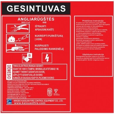Angliarūgštės gesintuvas 5 kg 2 Angliarūgštės gesintuvas 5 kg 2