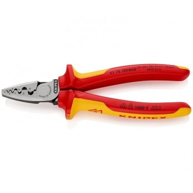 Antgalių užspaudimo replės KNIPEX 1000V 9778180 Antgalių užspaudimo replės KNIPEX 1000V 9778180