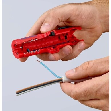 Apvalių instaliacinių kabelių nuizoliavimo įrankis KNIPEX 1685125SB 7 Apvalių instaliacinių kabelių nuizoliavimo įrankis KNIPEX 1685125SB 7