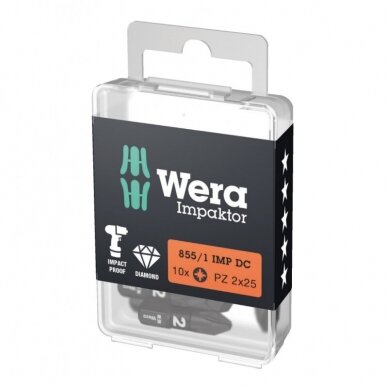 Atsuktuvo antgalis WERA 855/1 IMP DC PZ2x25, 10vnt. Atsuktuvo antgalis WERA 855/1 IMP DC PZ2x25, 10vnt.