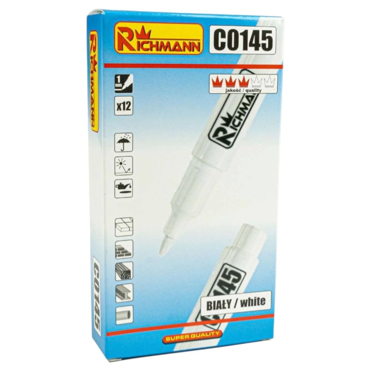 Baltas markeris 1mm, RICHMANN 3