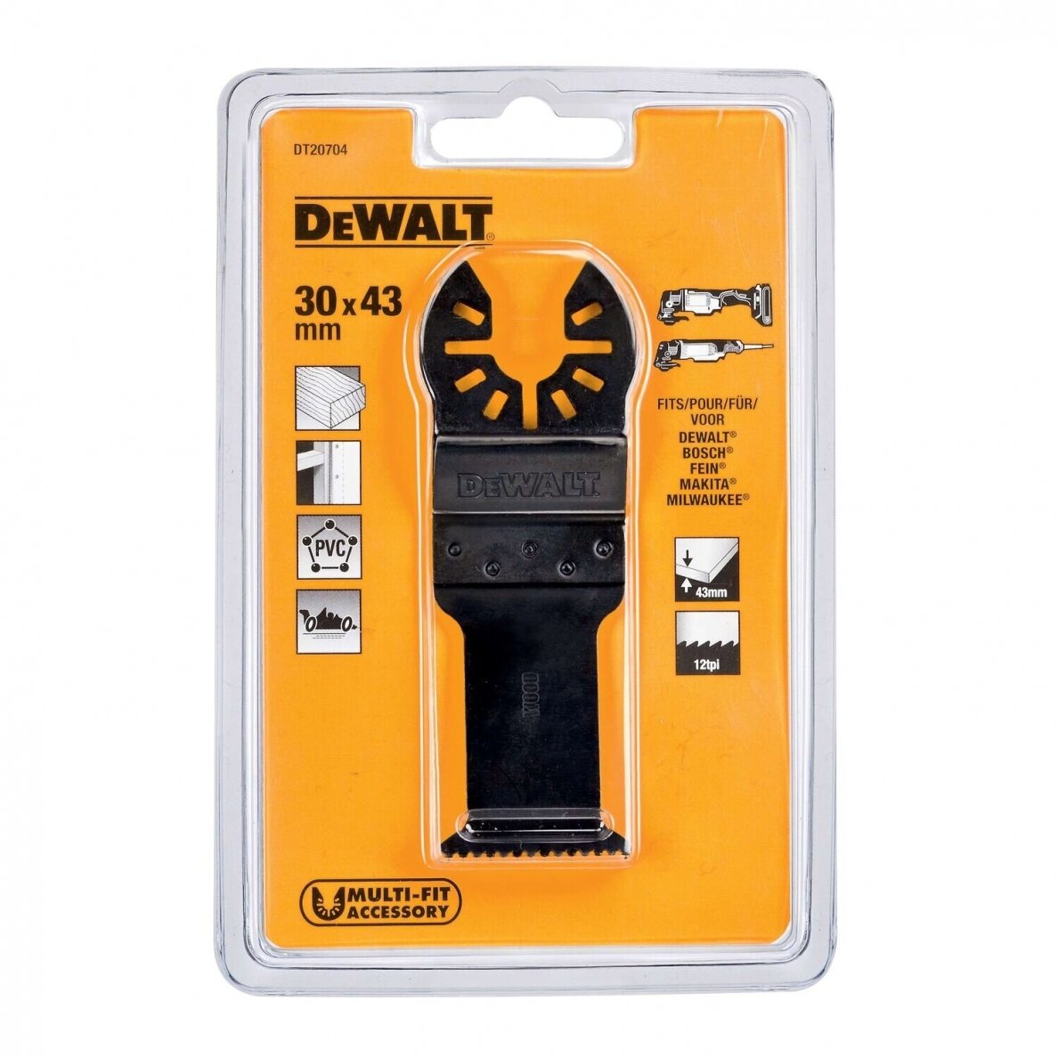 Daugiafunkcinė įrankio geležtė 31mm x 43mm, DeWALT 3