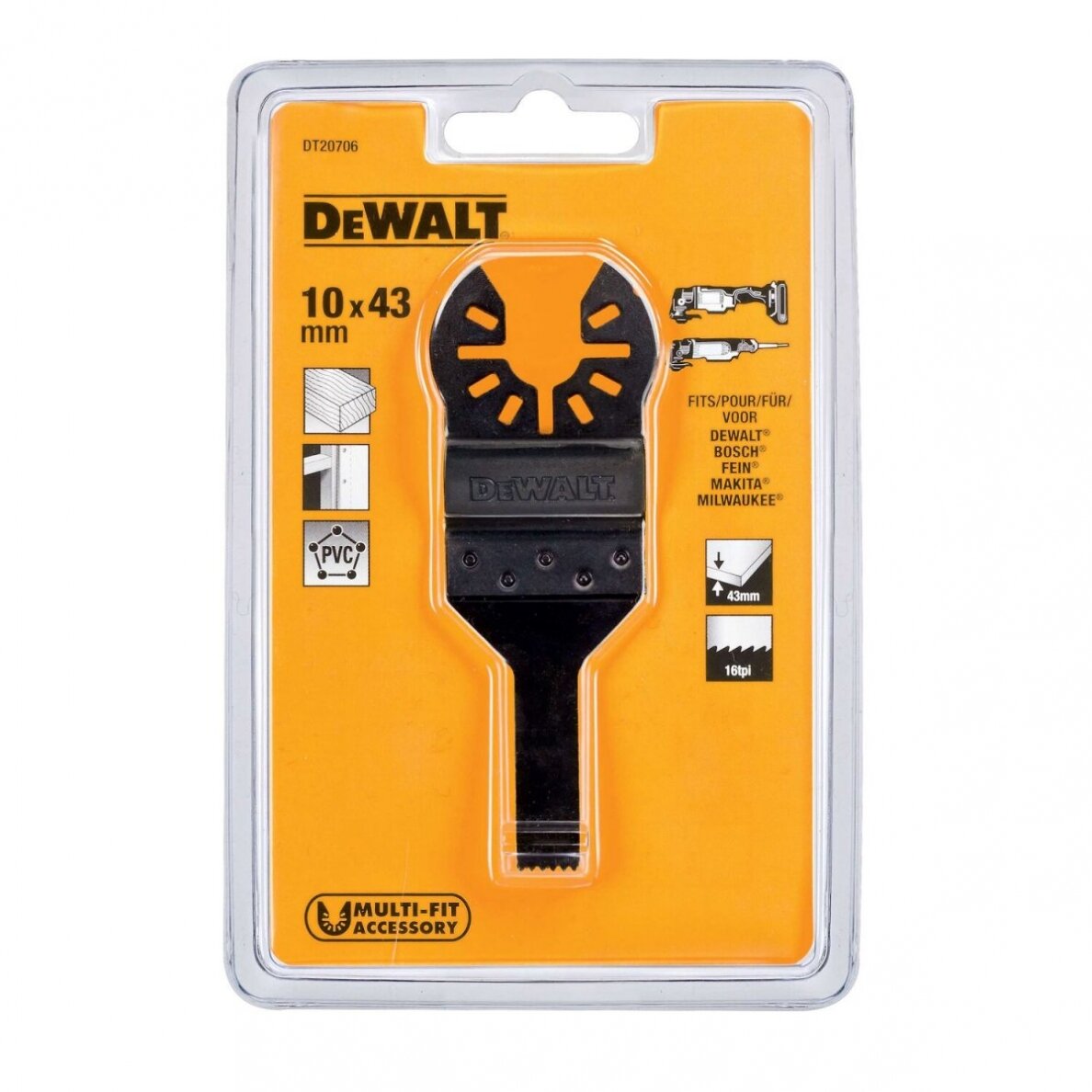Daugiafunkcinio įrankio geležtė 10mm x 43mm, DeWALT 2