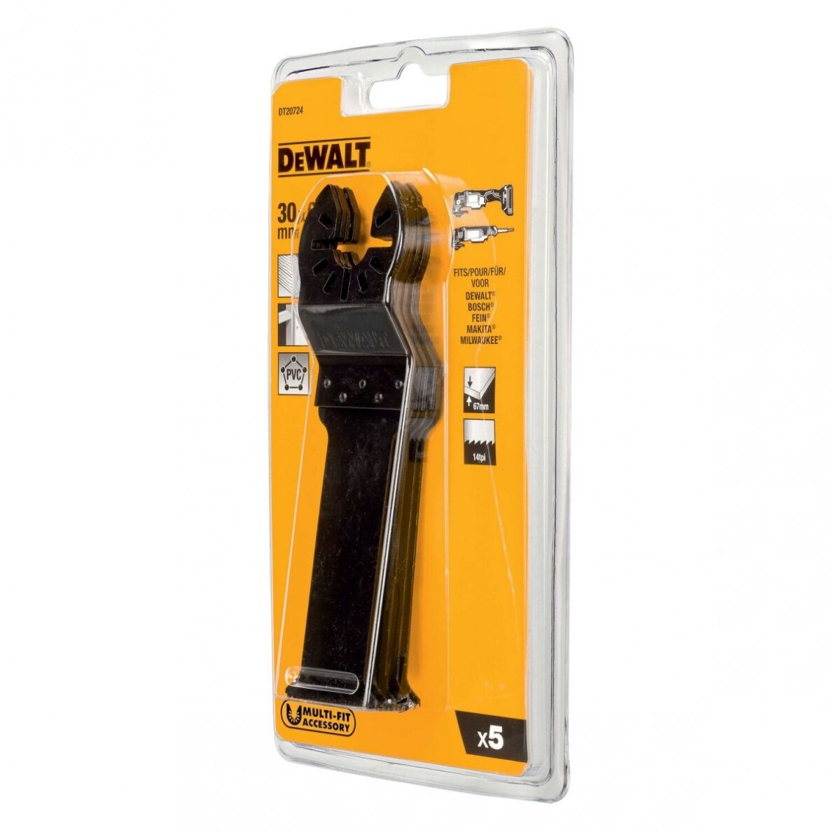 Daugiafunkcinio įrankio geležtės 30x67 mm, DeWALT, 5 vnt. 3