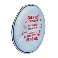 3M 2138 P3 dalelių filtras 1 vnt (puskaukei) 3M 2138 P3 dalelių filtras 1 vnt (puskaukei)
