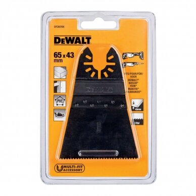Daugiafunkcinio įrankio geležtė 66mm x 43mm. DeWALT 2