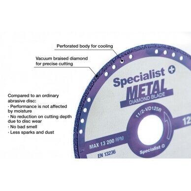 Deimantinis pj. diskas metalui 125x1,4x22,23 mm 2