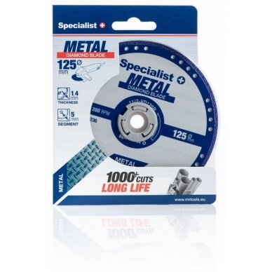 Deimantinis pj. diskas metalui 125x1,4x22,23 mm 5 Deimantinis pj. diskas metalui 125x1,4x22,23 mm 5