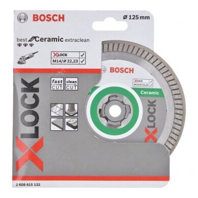 Deimantinis pjovimo diskas BOSCH Extra Clean Turbo 125x22,2 mm 1 Deimantinis pjovimo diskas BOSCH Extra Clean Turbo 125x22,2 mm 1