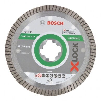 Deimantinis pjovimo diskas BOSCH Extra Clean Turbo 125x22,2 mm Deimantinis pjovimo diskas BOSCH Extra Clean Turbo 125x22,2 mm