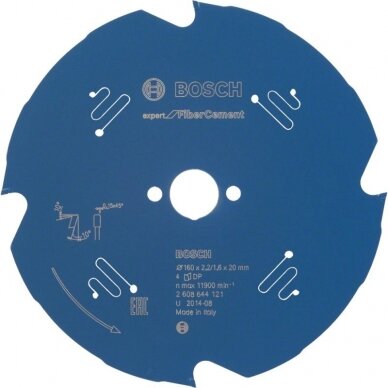 Deimantinis pjovimo diskas cementui BOSCH 160x20x2,2/1,6mm Z4 Deimantinis pjovimo diskas cementui BOSCH 160x20x2,2/1,6mm Z4