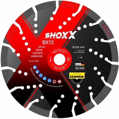 Deimantinis pjovimo diskas SHOXX BX13 300x25,4/20 mm. SAMEDIA Deimantinis pjovimo diskas SHOXX BX13 300x25,4/20 mm. SAMEDIA