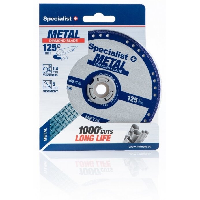 Deimantinis pj. diskas metalui 125x1,4x22,23 mm 5 Deimantinis pj. diskas metalui 125x1,4x22,23 mm 5