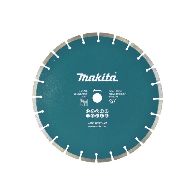 Deimantinis pjovimo diskas betonui MAKITA 355x25,4mm Deimantinis pjovimo diskas betonui MAKITA 355x25,4mm