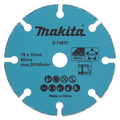 Diskas su kietmetaliu MAKITA 76x10x1,7mm Diskas su kietmetaliu MAKITA 76x10x1,7mm