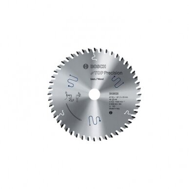 Diskinio pjūklo diskas medienai BOSCH Precision 165x20xZ48 GKT 55 GCE Diskinio pjūklo diskas medienai BOSCH Precision 165x20xZ48 GKT 55 GCE
