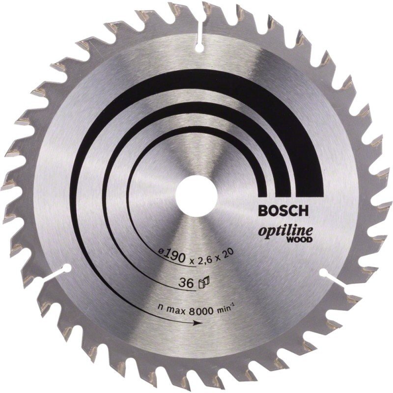 Diskinio pjūklo diskas medienai BOSCH 190x30x2,4mm Z24 Diskinio pjūklo diskas medienai BOSCH 190x30x2,4mm Z24