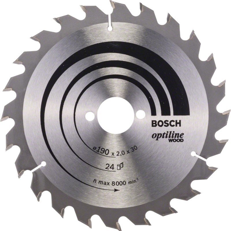 Diskinio pjūklo diskas medienai BOSCH 190x30x2mm Z24 Diskinio pjūklo diskas medienai BOSCH 190x30x2mm Z24