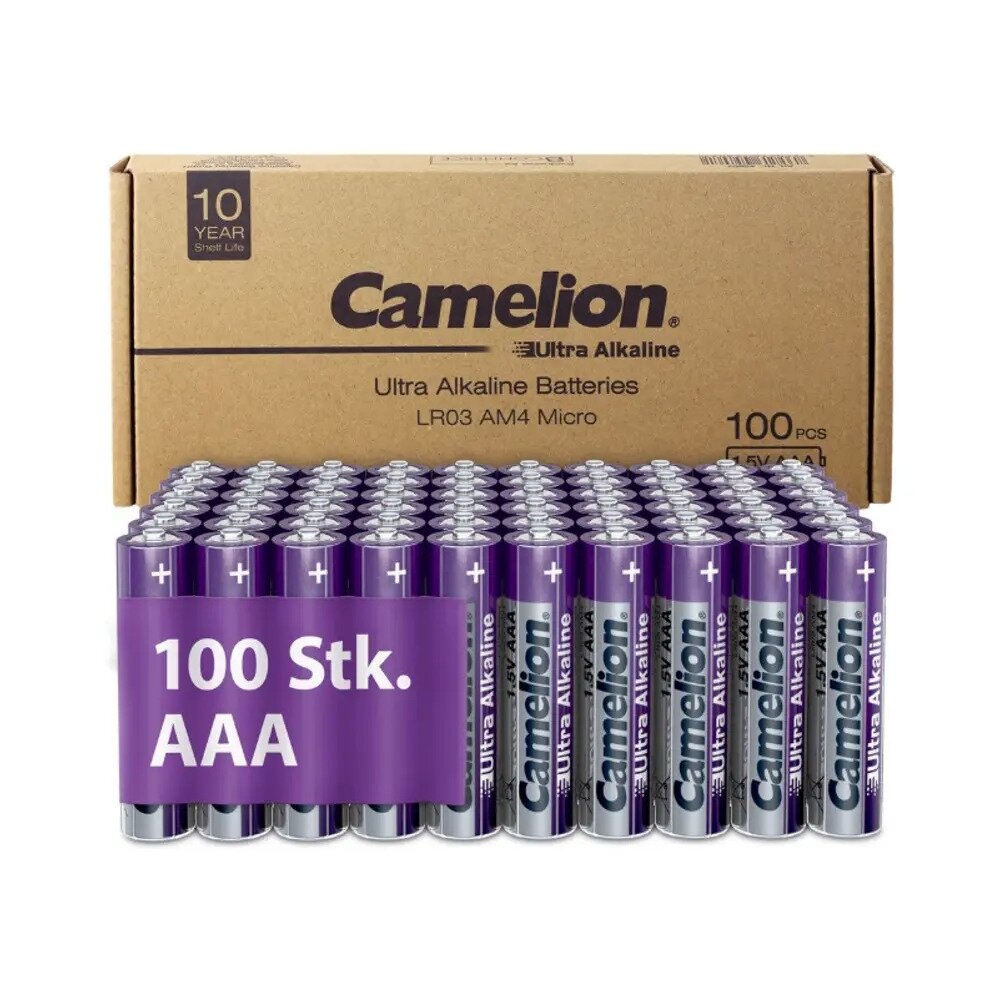 Elementai Ultra Alkaline, AAA, B100, CAMELION, 100 vnt. Elementai Ultra Alkaline, AAA, B100, CAMELION, 100 vnt.