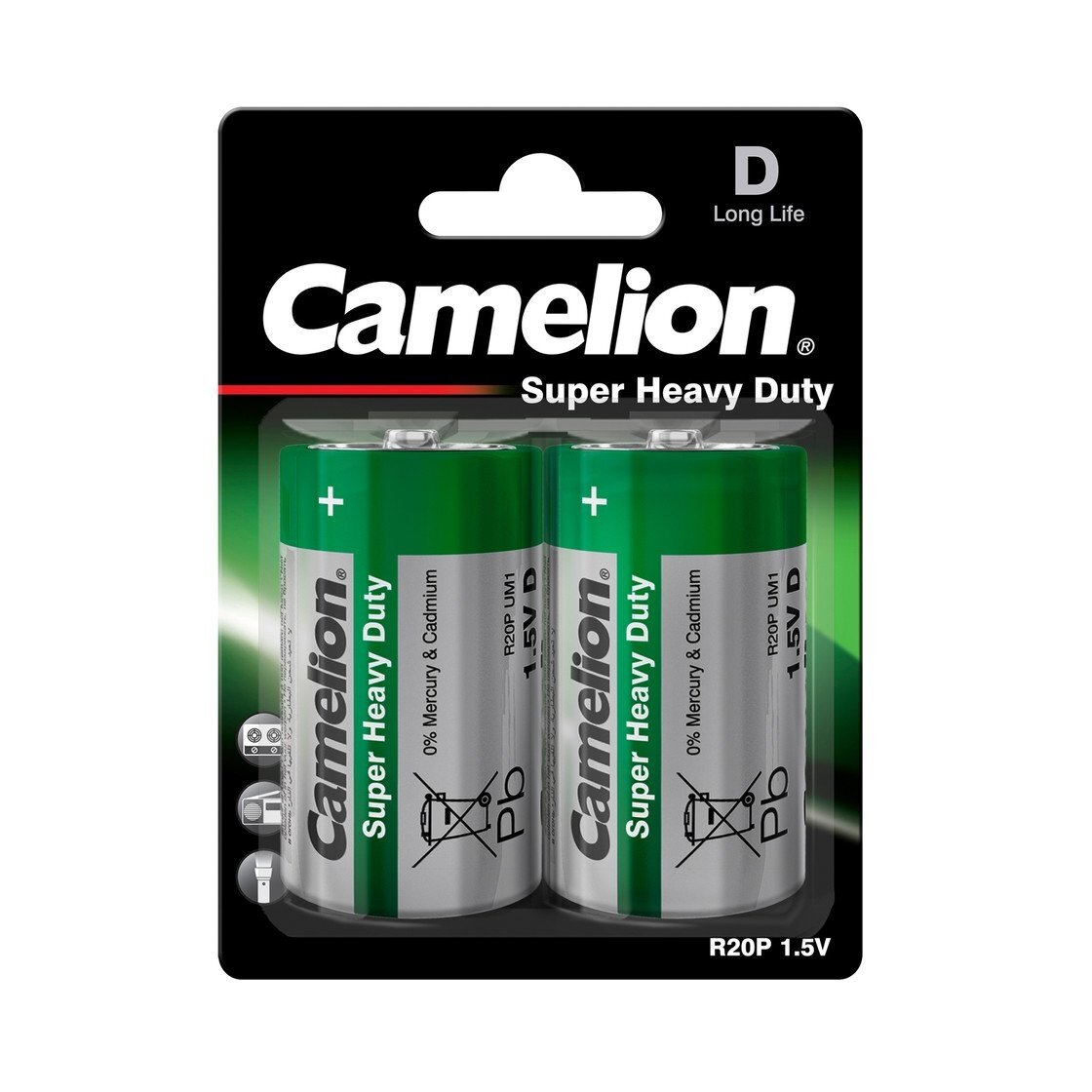Elementai, anglies cinko, D, R20, B2, CAMELION, 2 vnt. Elementai, anglies cinko, D, R20, B2, CAMELION, 2 vnt.