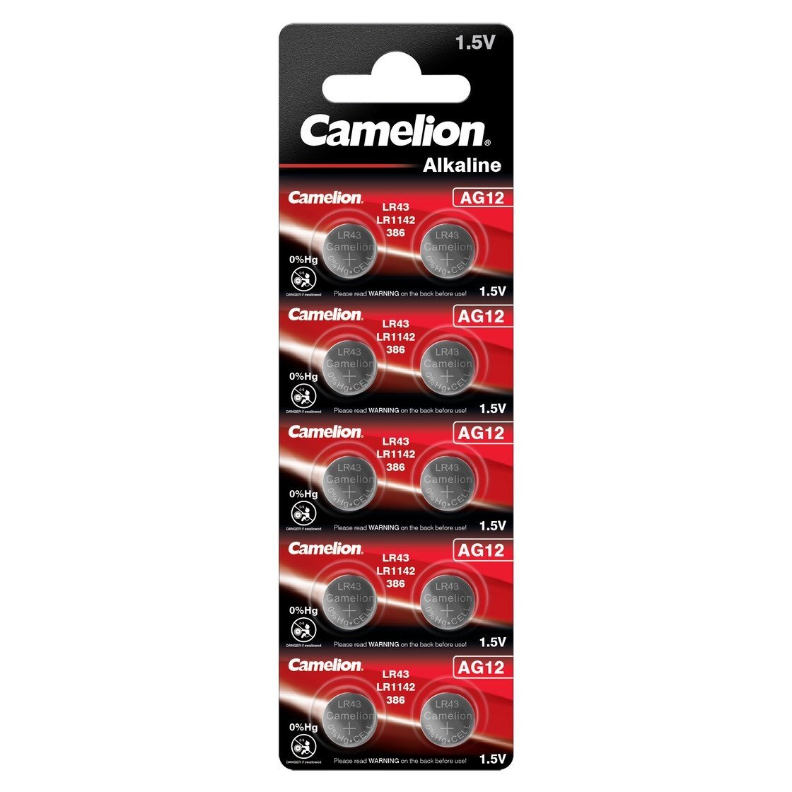 Elementas be gyvsidabrio, AG12/LR43/386, B10, 1,5V, CAMELION, 10 vnt. Elementas be gyvsidabrio, AG12/LR43/386, B10, 1,5V, CAMELION, 10 vnt.