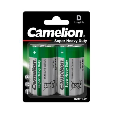 Elementai, anglies cinko, D, R20, B2, CAMELION, 2 vnt.