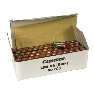 Elementai Alkaline, AA, LR06, CAMELION, 60 vnt. Elementai Alkaline, AA, LR06, CAMELION, 60 vnt.