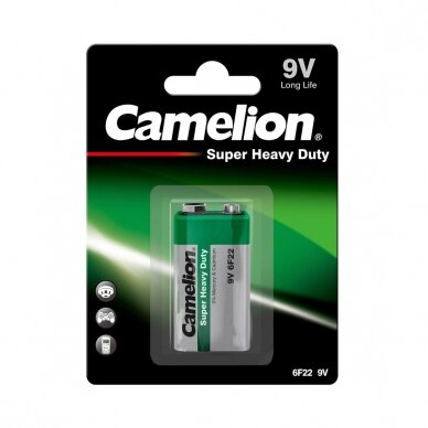 Elementas, anglies cinko, "Krona", 6F22, 9V, B1, CAMELION, 1 vnt. Elementas, anglies cinko, "Krona", 6F22, 9V, B1, CAMELION, 1 vnt.