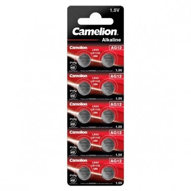 Elementas be gyvsidabrio, AG12/LR43/386, B10, 1,5V, CAMELION, 10 vnt. Elementas be gyvsidabrio, AG12/LR43/386, B10, 1,5V, CAMELION, 10 vnt.
