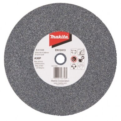 Galandimo diskas MAKITA 205x19x15,88mm A60P Galandimo diskas MAKITA 205x19x15,88mm A60P