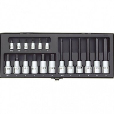 Galvučių rinkinys 1/4"+1/2" HEX 18 dalių PROXXON Galvučių rinkinys 1/4"+1/2" HEX 18 dalių PROXXON